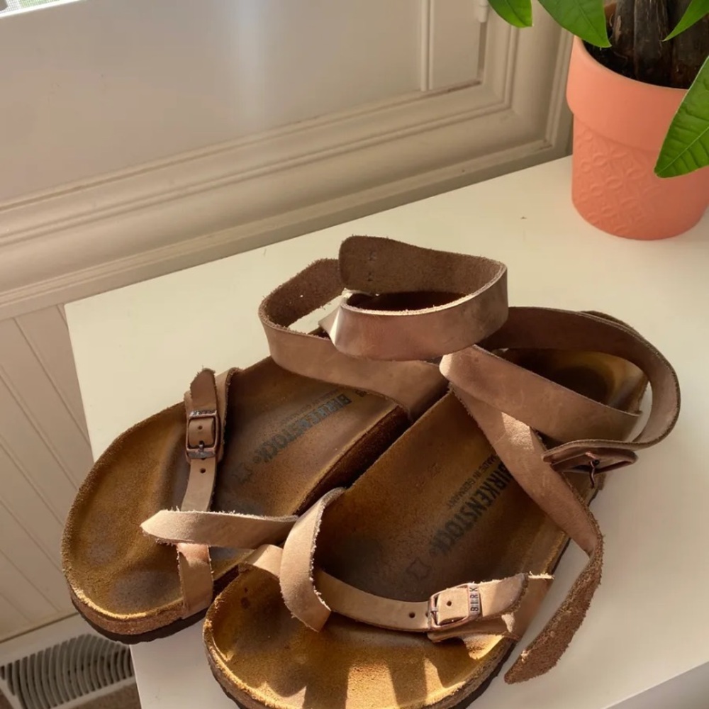 Birkenstock Brown Leather Yara Sandals